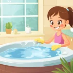 Girl Cleaning Jacuzzi